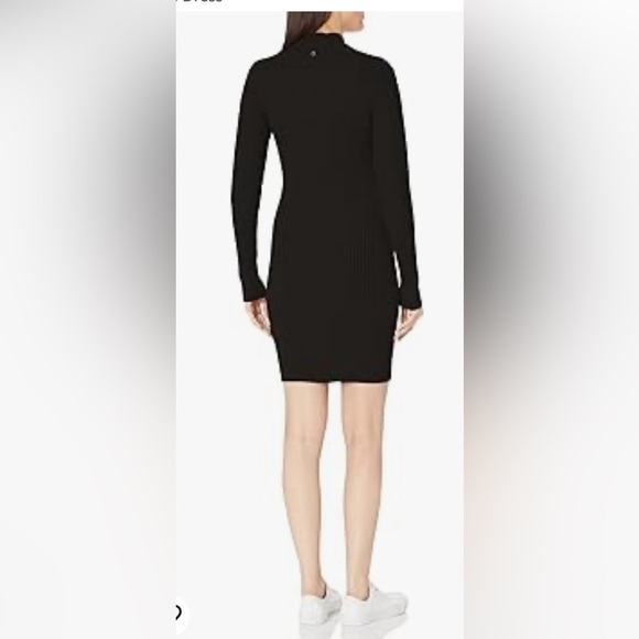 Women's Long Sleeve Mock Neck Rib Tatia Dress /key hole - Picture 2 of 8